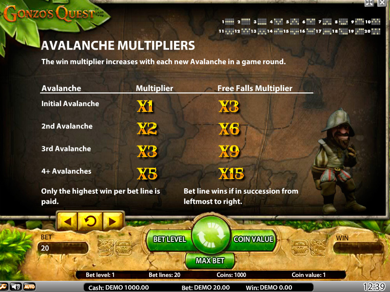 Gonzo's Quest capture d'écran de jeu 2 petit