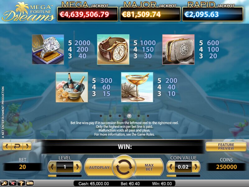 Mega Fortune Dreams capture d'écran de jeu 2 petit