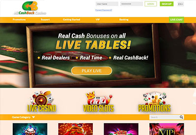 All Cash Back Casino capture d'écran de jeu 1 petit