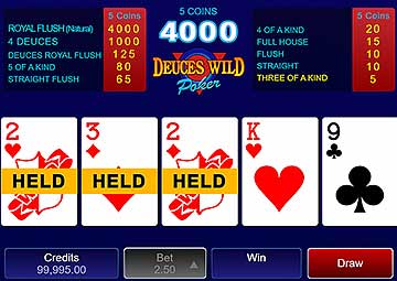 Bonus Deuces Wild capture d'écran de jeu 2 petit