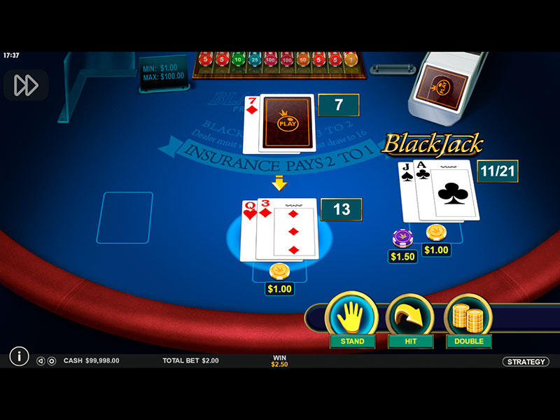 Blackjack multi-hands (jeu pragmatique) capture d'écran de jeu 3 petit