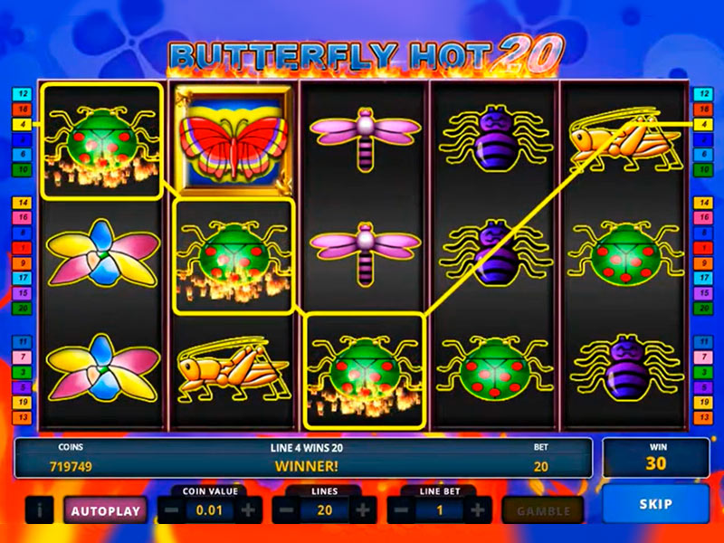 Butterfly Hot 20 capture d'écran de jeu 1 petit