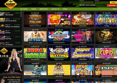 GDay Casino gameplay screenshot 2 small