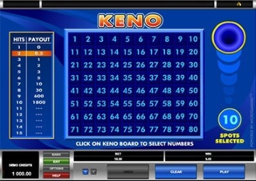 Keno Online review - Play free keno with no deposit free spins