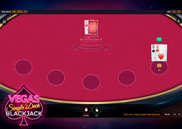 Vegas Single Deck Blackjack gameplay screenshot 1 small