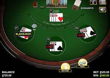 Blackjack Double Exposure 3 Hand gameplay screenshot 2 small