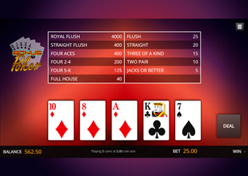 Genii Bonus Poker Deluxe gameplay screenshot 3 small