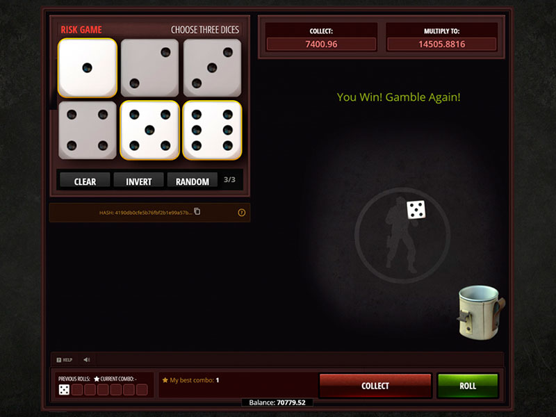 Roll The Dice (Evoplay Entertainment) gameplay screenshot 1 small
