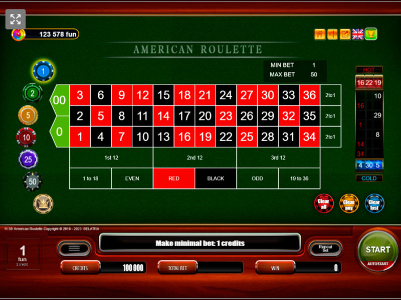 American Roulette (Belatra Games) gameplay screenshot 1 small