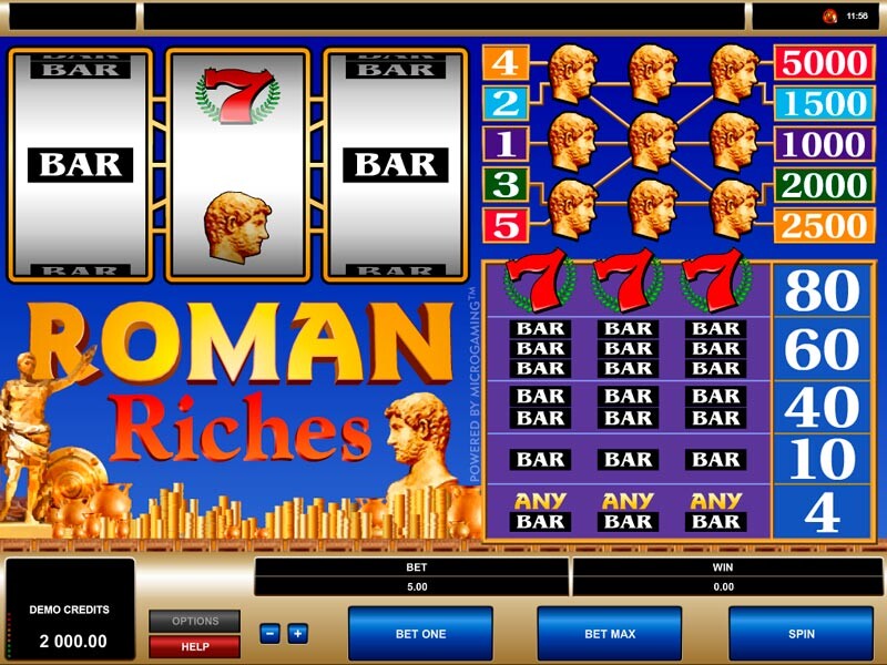 Roman Riches Real Money Slot Machine