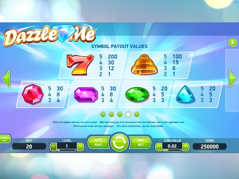 Dazzle Me slot game free – 200 Free Spins